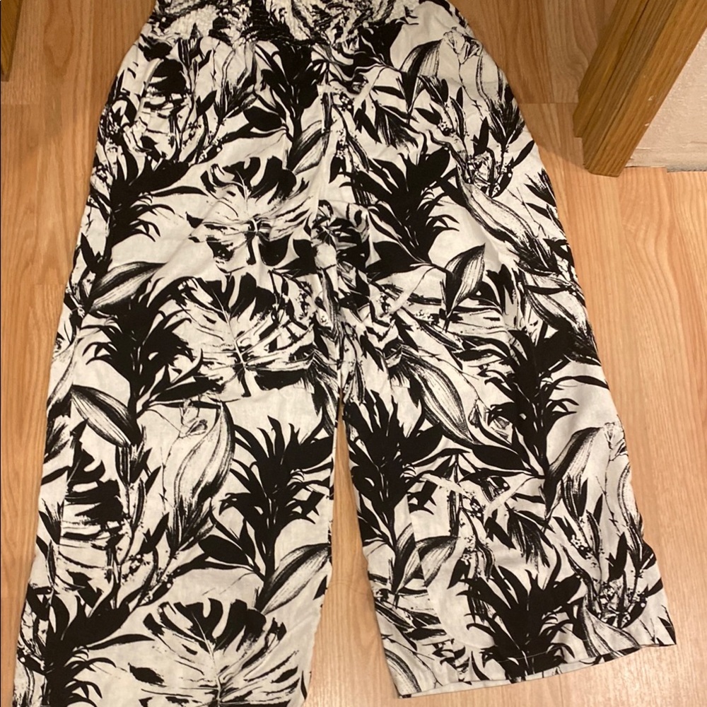 Preowned Tahari linen Tropical Print Pants XL excellent